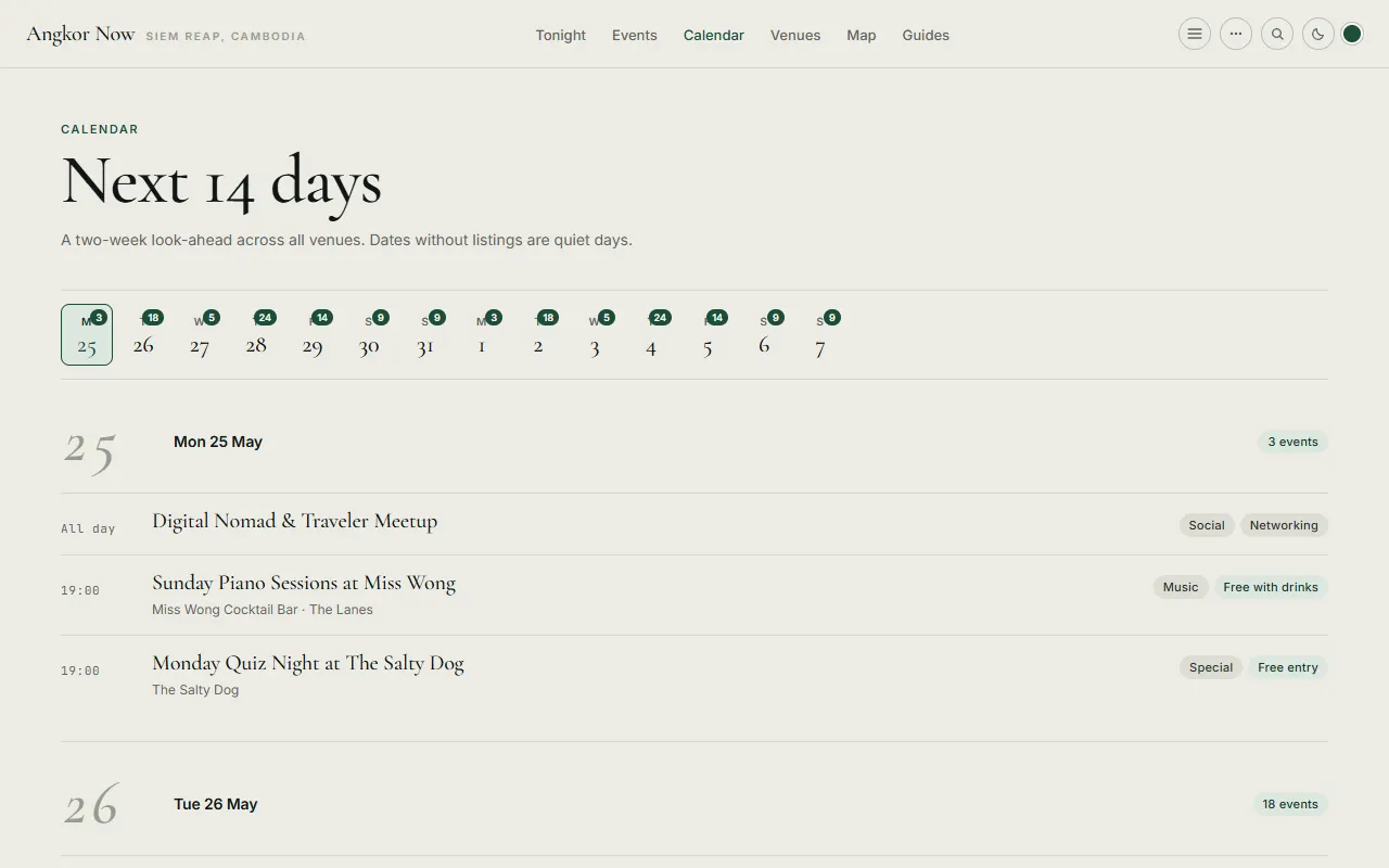 Calendar view